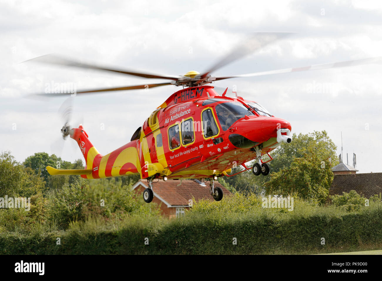 Herts and Essex Air Ambulance. Agusta Westland AW169 Serial 69049 Register G-HHEM used by UK Air Ambulances Specialist Aviation Services. Stock Photo