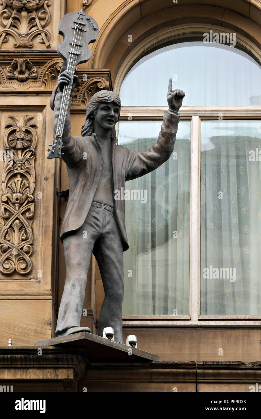 Statue of Sir Paul McCartney on the exterior of The Beatles themed Hard