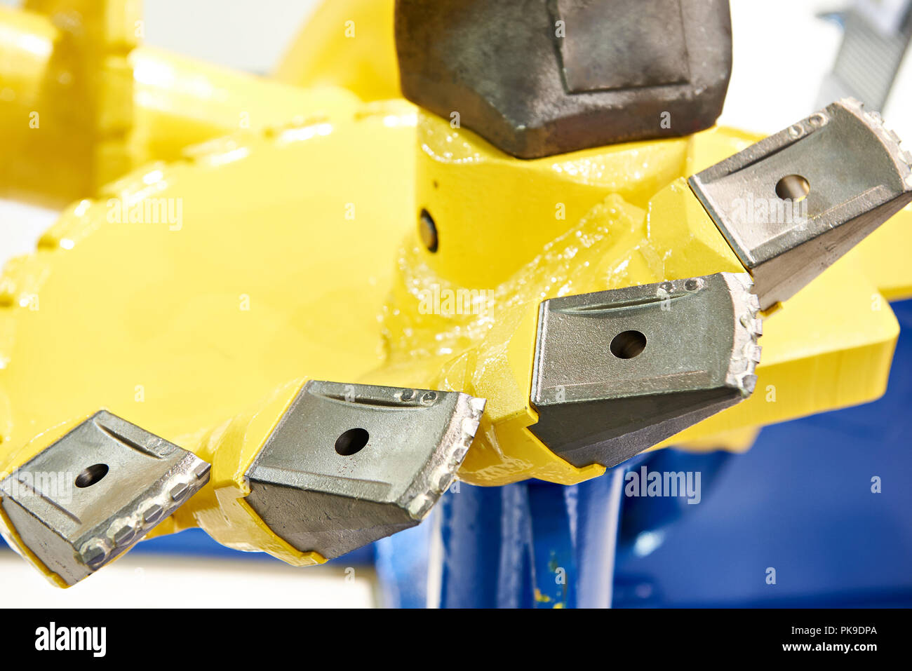 Auger drill with flat teeth closeup Stock Photo