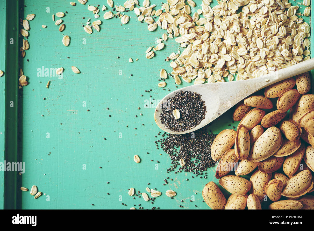 Healthy ingredients of nuts, seeds and grains Stock Photo Alamy