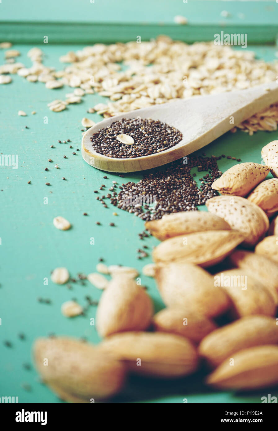 Healthy ingredients of nuts, seeds and grains Stock Photo Alamy