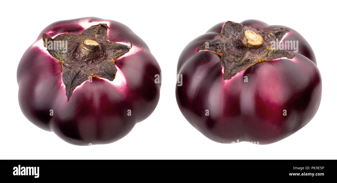round mauve eggplant path isolated Stock Photo