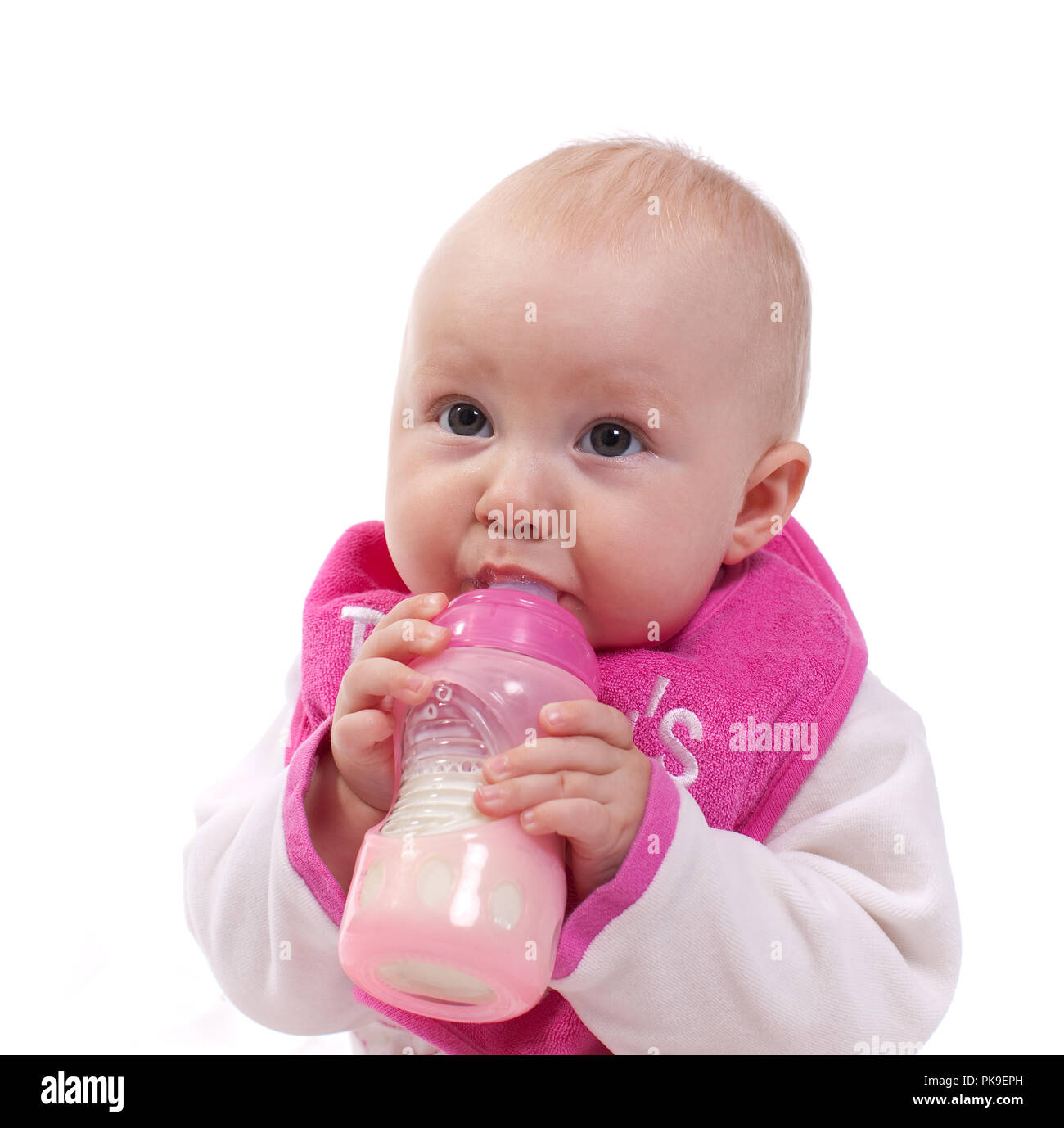 Portrait of little baby on white background Stock Photo - Alamy