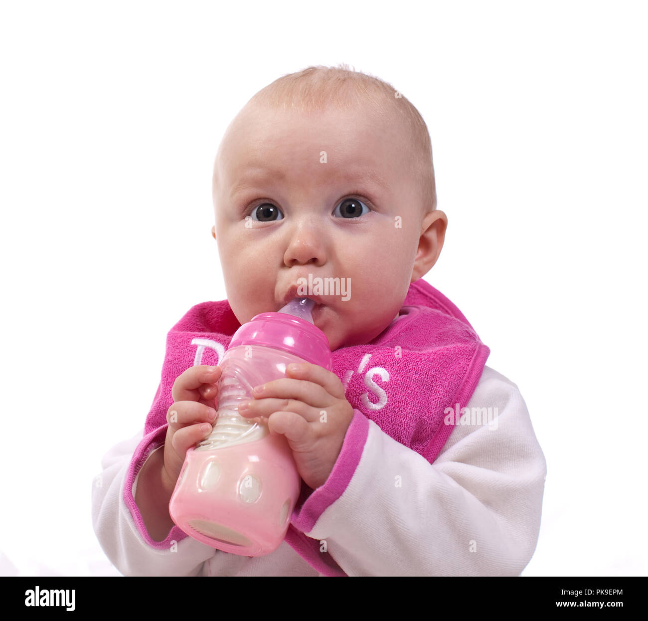 Portrait of little baby on white background Stock Photo - Alamy