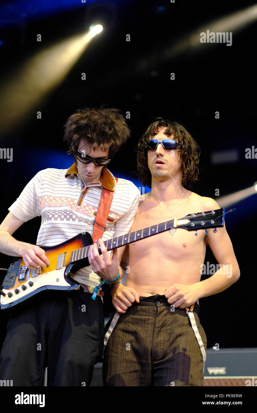 The Fat White Family on stage at End of The Road festival 2018 Stock Photo Alamy