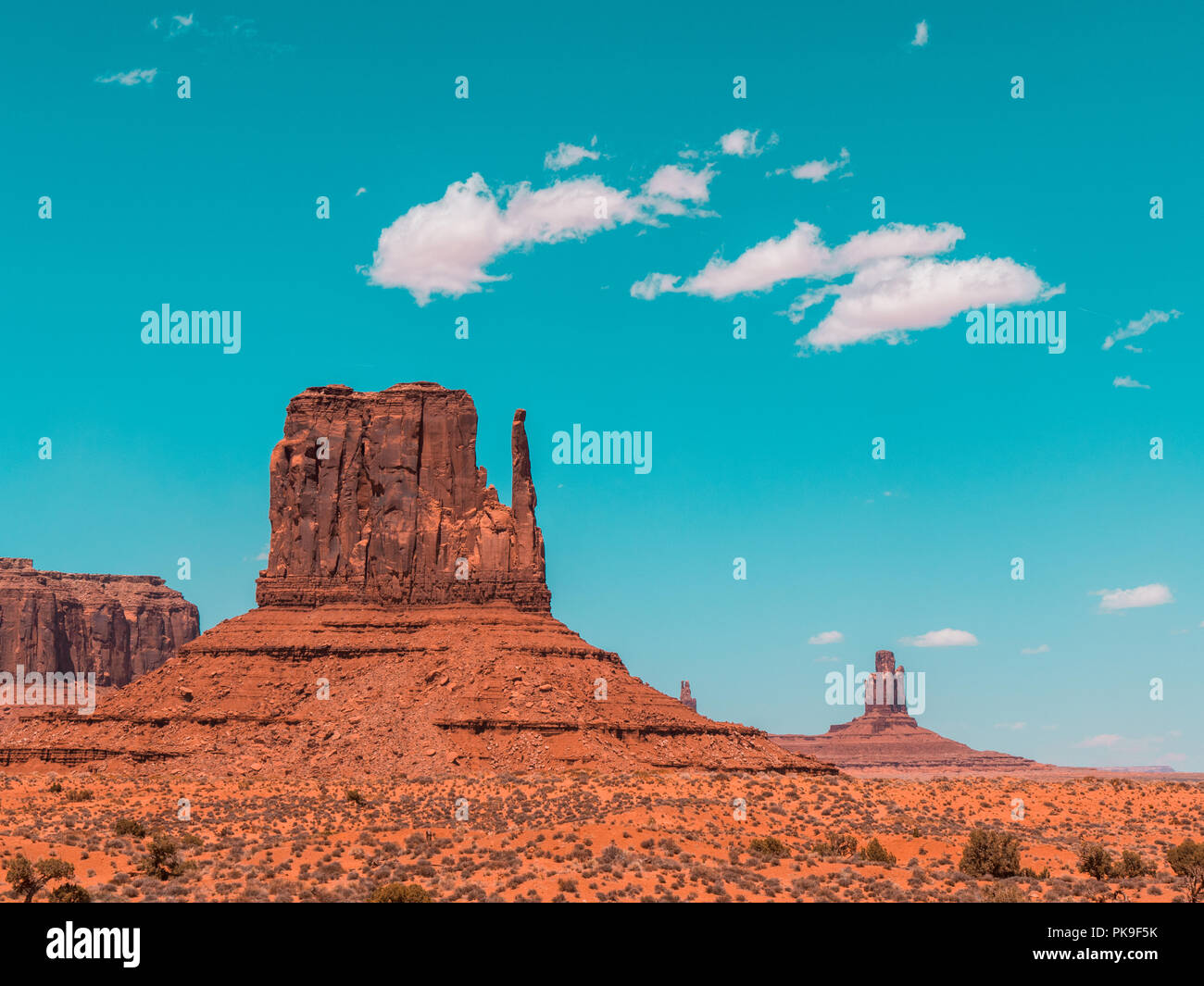 Walking through monument valley exploring all corners Stock Photo - Alamy