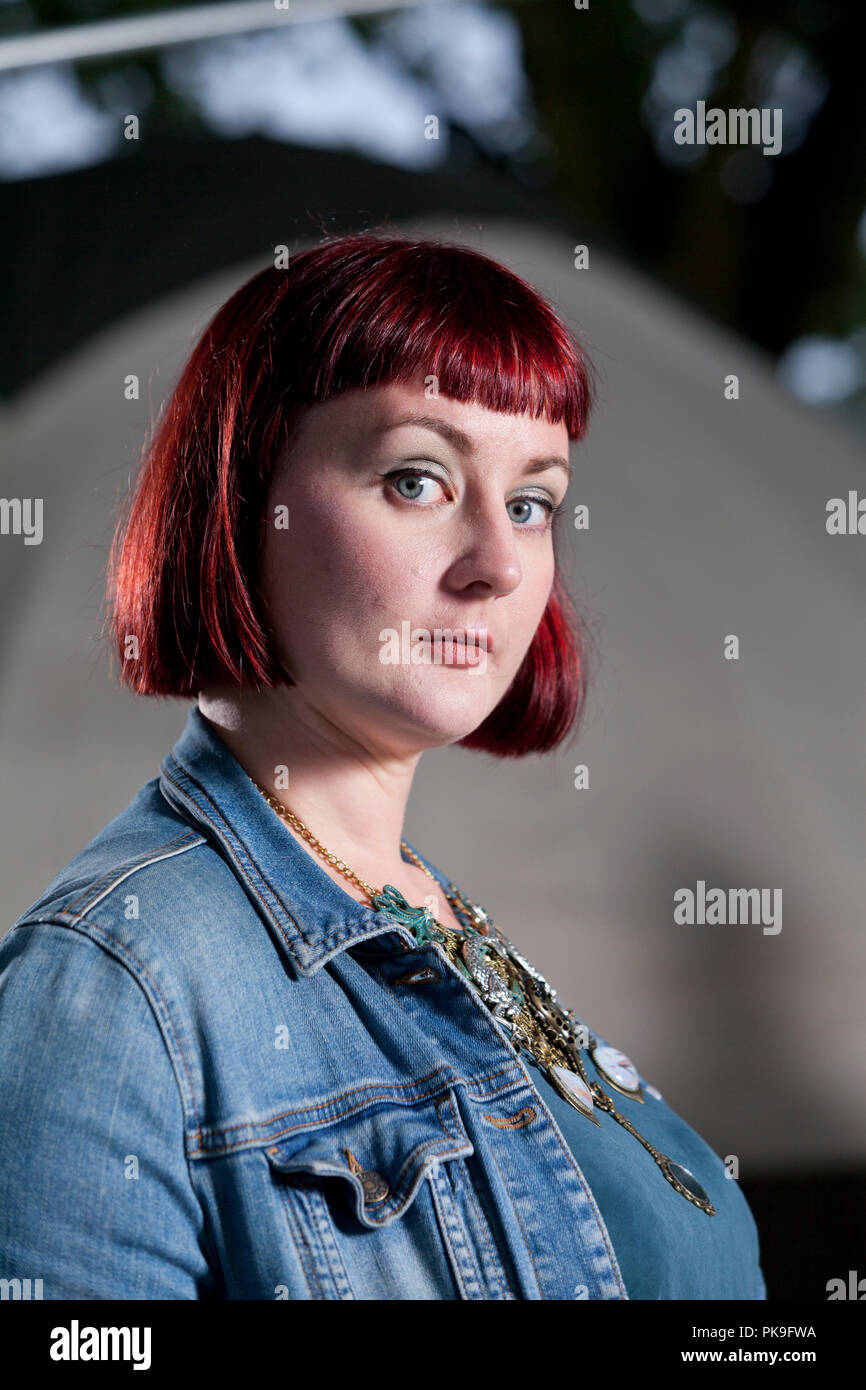 Kirsty Logan is a Scottish novelist, poet, performer, literary editor, writing mentor, book reviewer and writer of short fiction. Pictured at the Edinburgh International Book Festival. Edinburgh, Scotland.  Picture by Gary Doak / Alamy Stock Photo