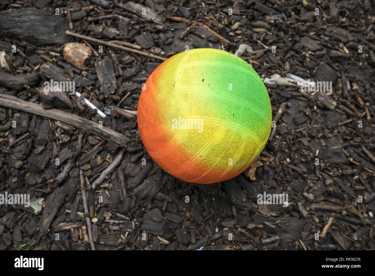 Colorful iridescent soccer ball. Stock Photo