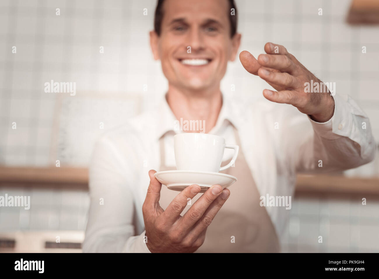 Cup of fragrant coffee Stock Photo