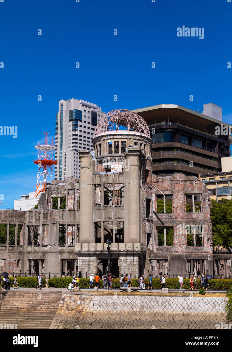The Genbaku dome also known as the atomic bomb dome in Hiroshima peace memorial park, Chugoku region, Hiroshima, Japan Stock Photo