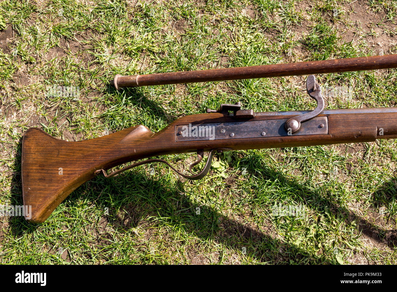 Old english rifle vintage guns Medieval Festival Durham United