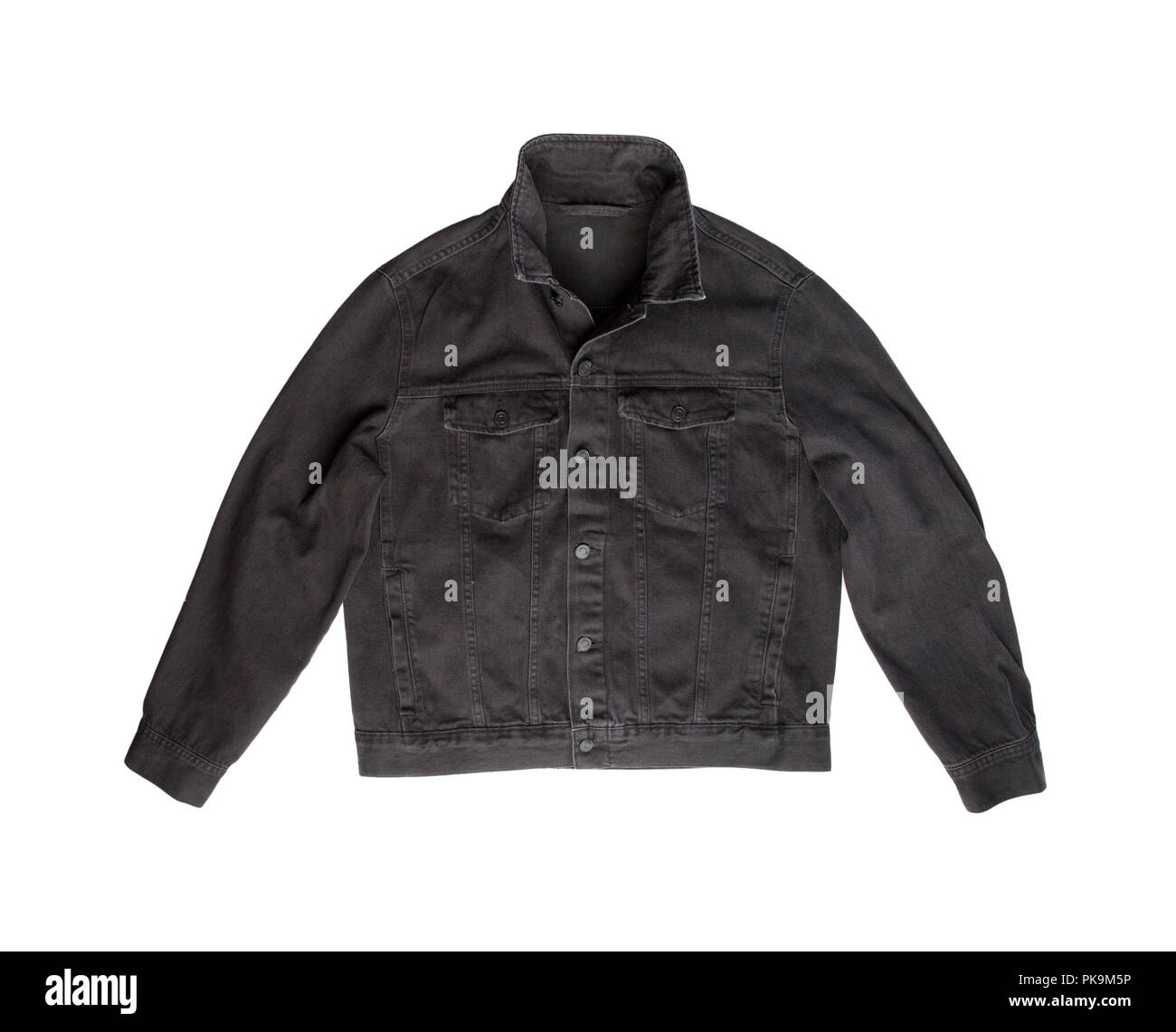 Black cut off jean jacket online