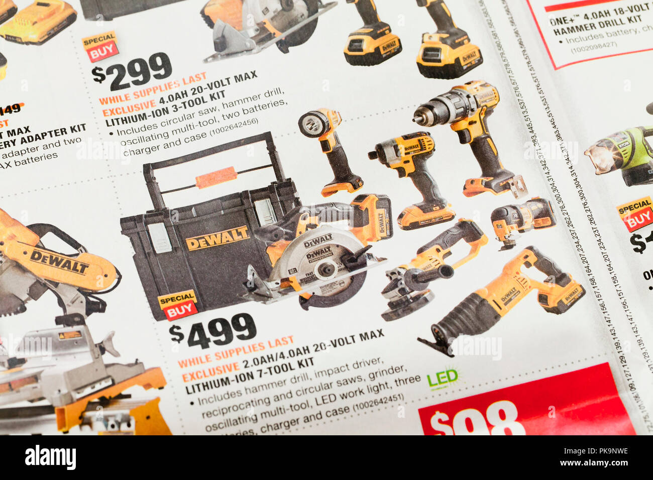 Weekly mailer advertisement from Home Depot (hardware store) - USA Stock Photo