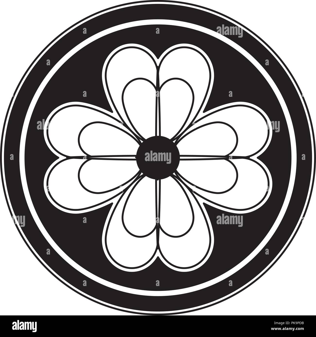 Coin with clover in black and white Stock Vector Image & Art - Alamy