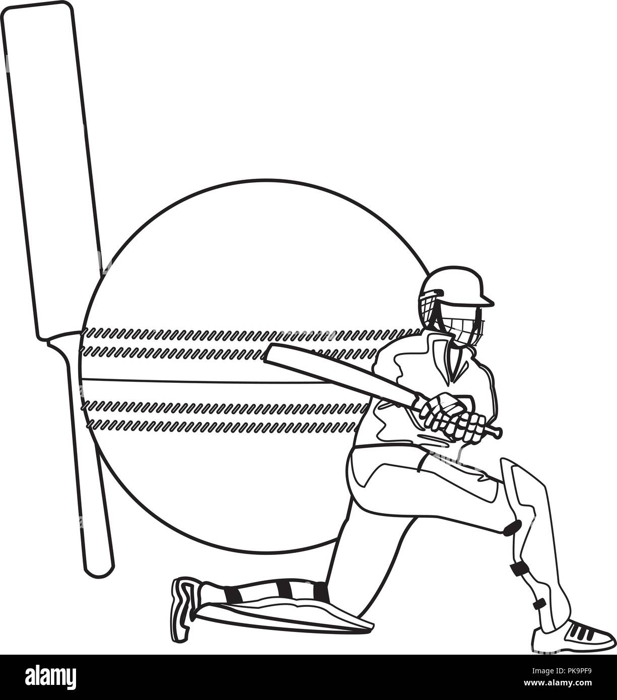 Cricket Bat Ball Black and White Stock Photos & Images Alamy