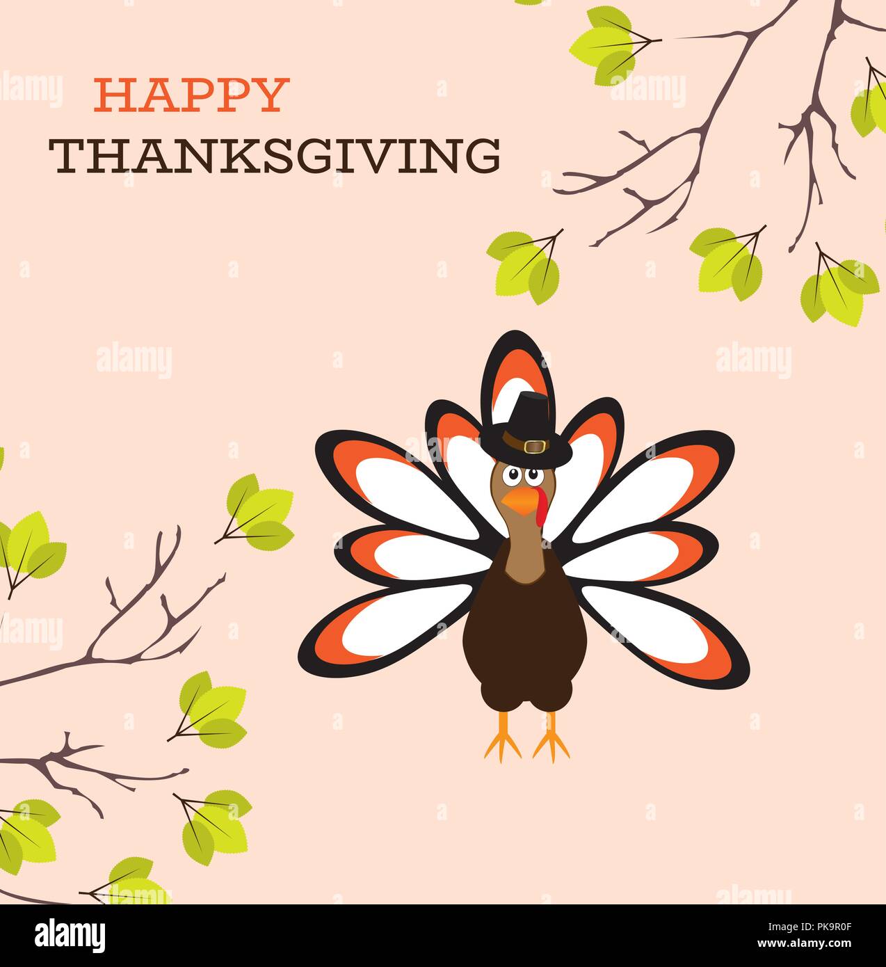 vector illustration of thanksgiving turkey. Thanksgiving Day background ...