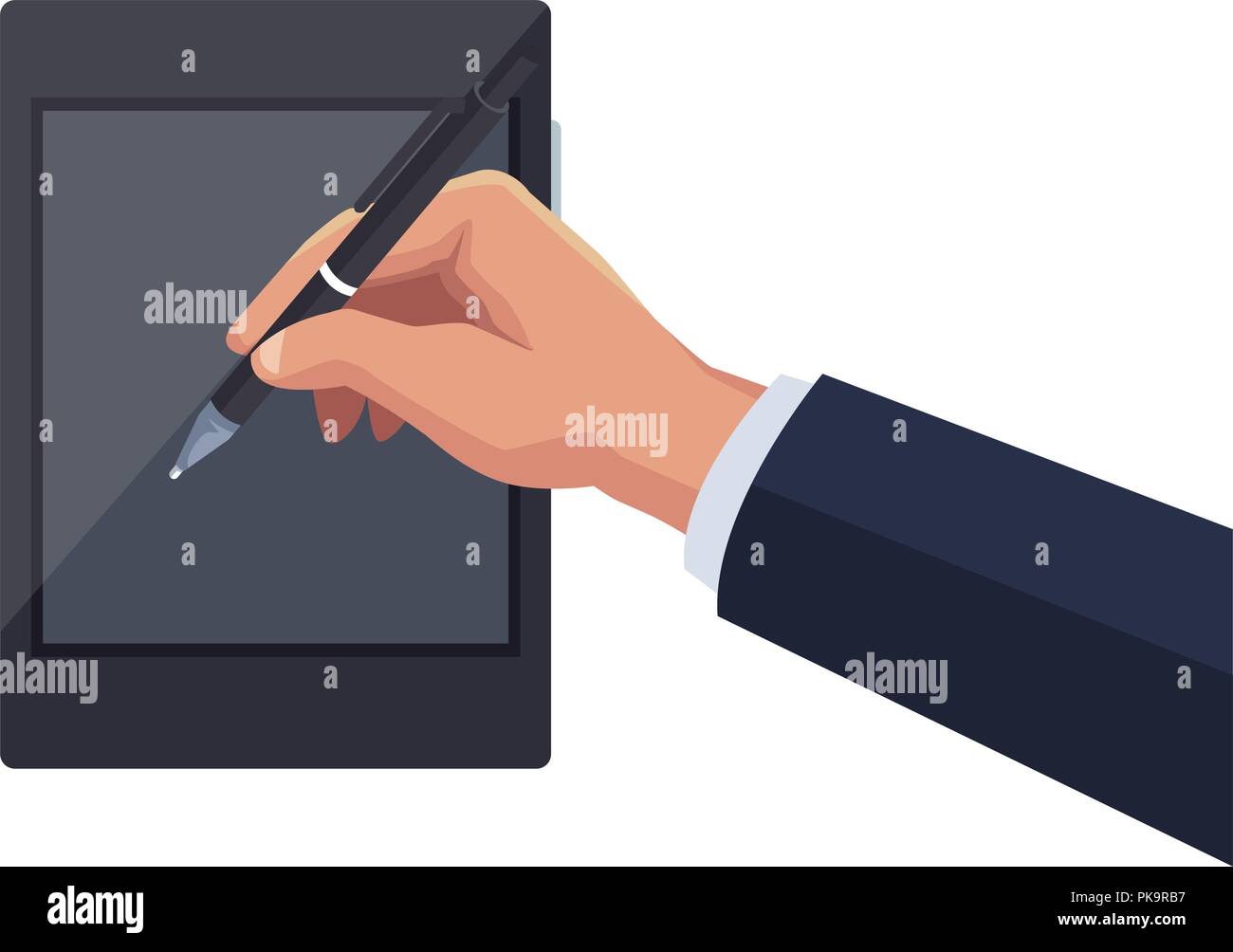 Business hand using tablet Stock Vector Image & Art - Alamy