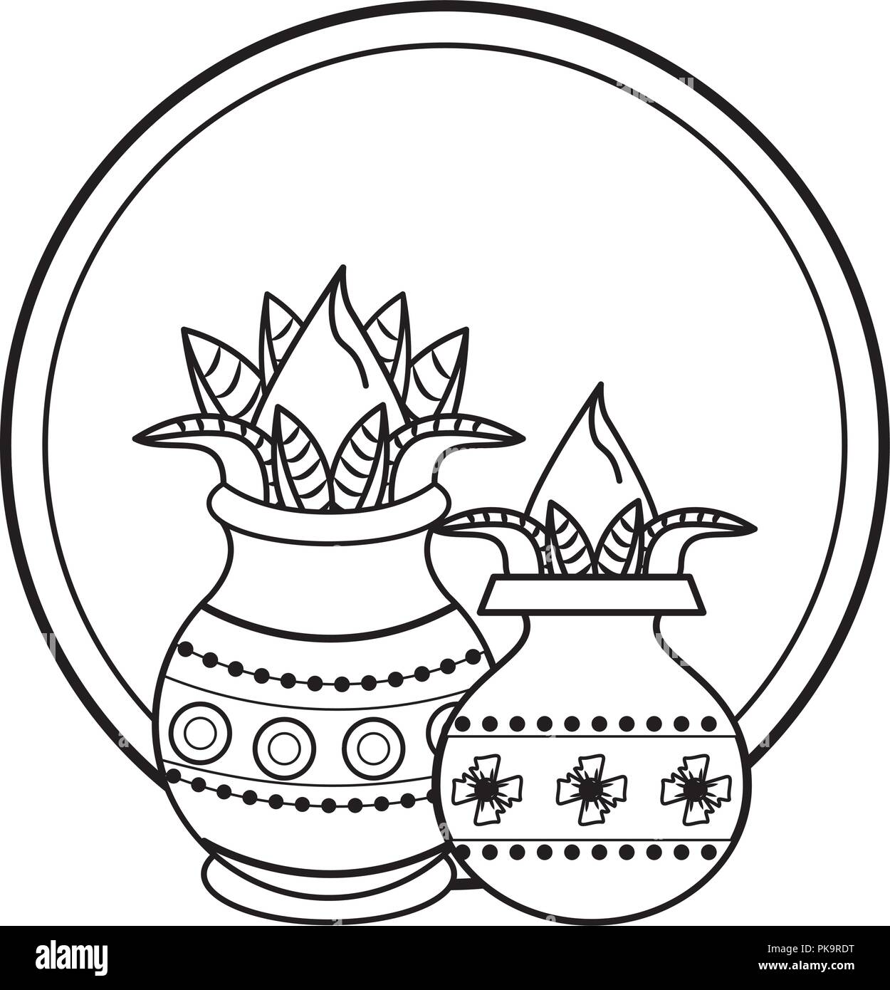 Ugadi indian elements in black and white Stock Vector Image & Art - Alamy