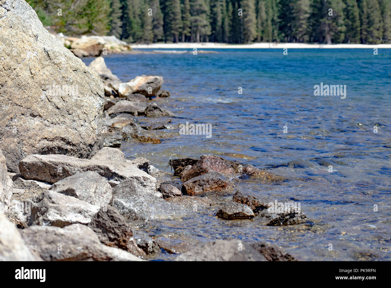 Rocks and Lake View at Tenaya Lake in Yosemite National Park Stock Photo -  Alamy