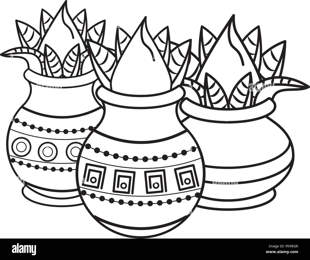 Ugadi indian elements in black and white Stock Vector Image & Art - Alamy