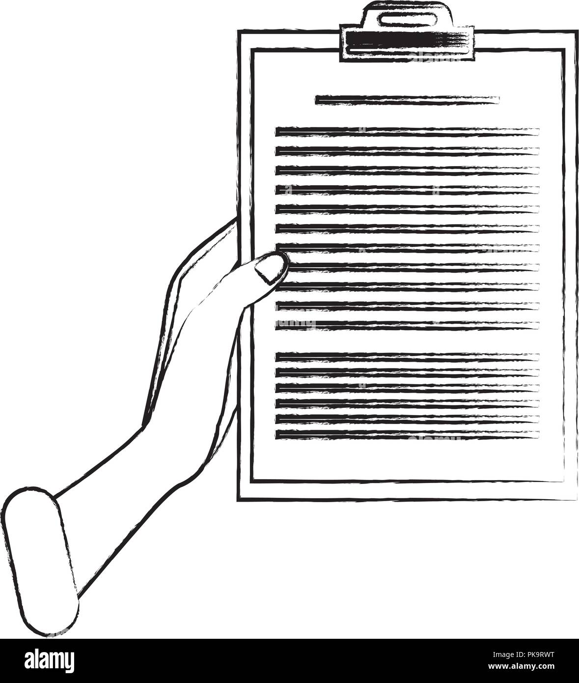 Hand holding clipboard sketch Stock Vector Image & Art Alamy
