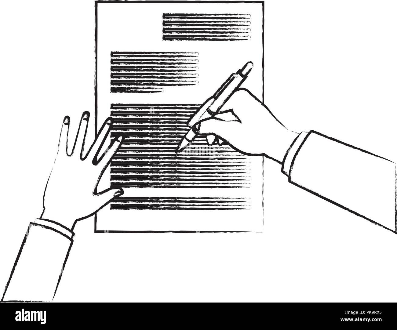 Business hands writing on document sketch Stock Vector Image & Art - Alamy
