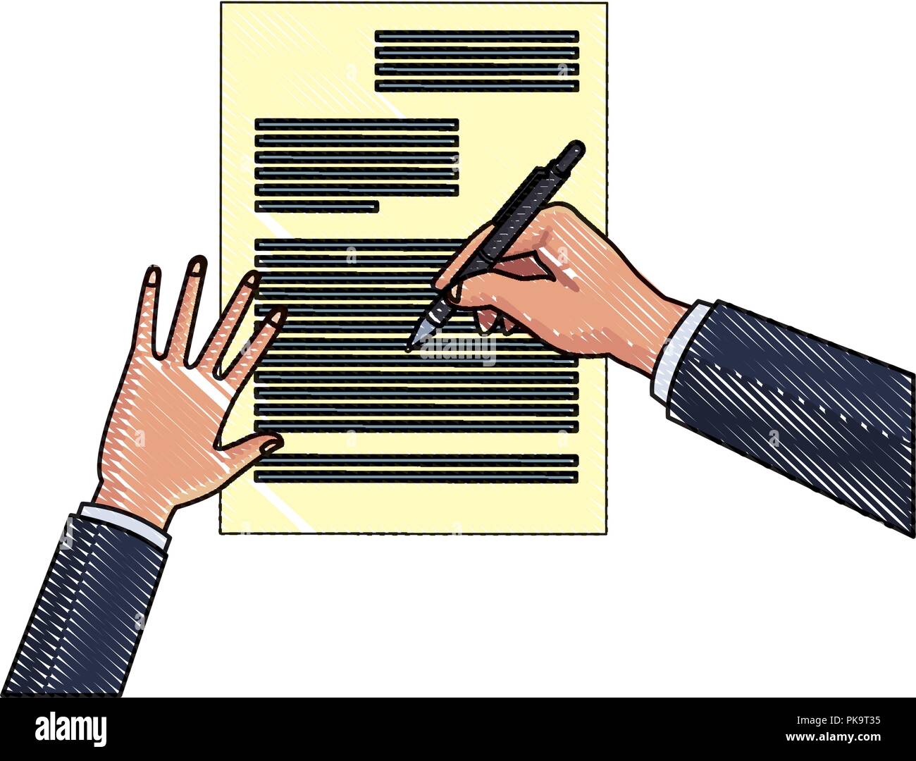 Business hands writing on document scribble Stock Vector Image & Art ...