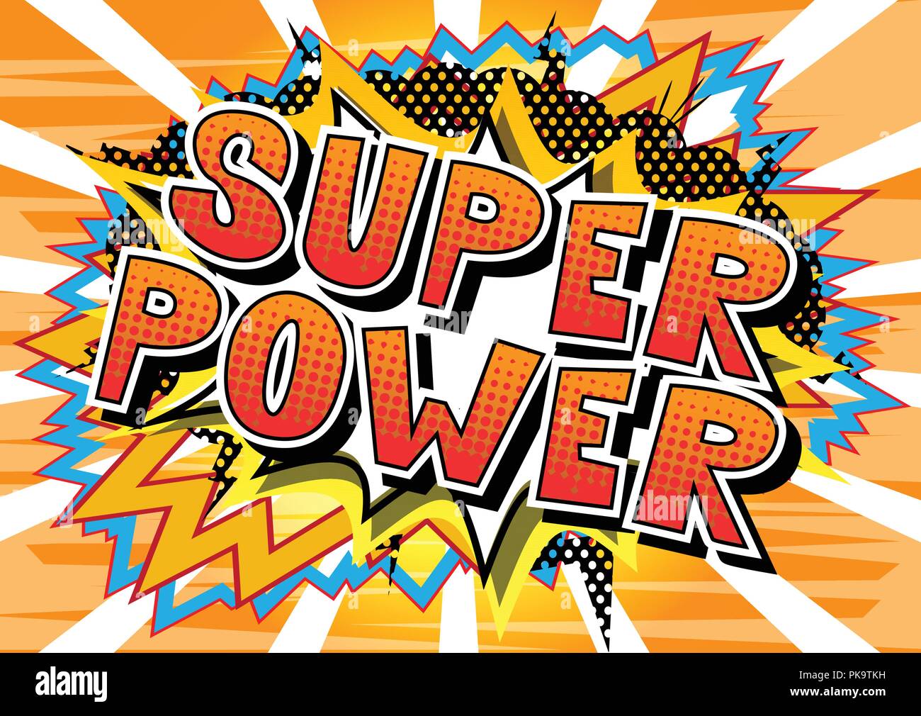 Super Power - Vector illustrated comic book style phrase Stock Vector