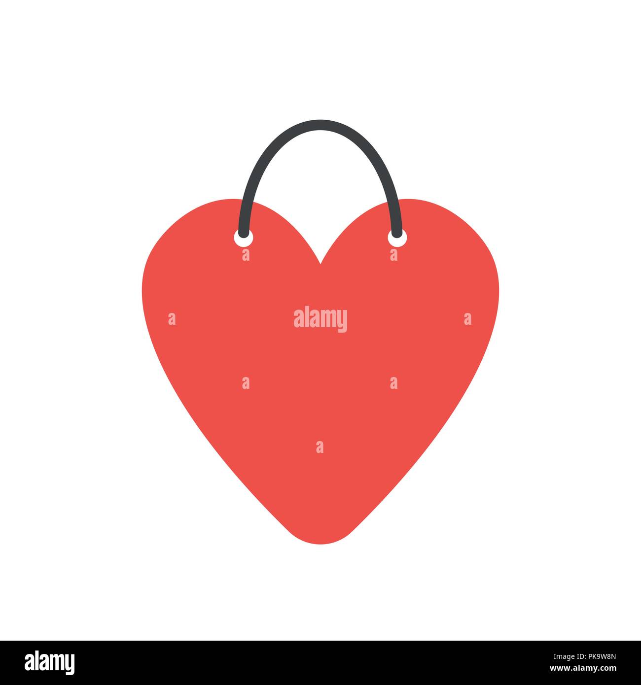 Vector illustration icon concept of heart-shaped shopping bag Stock ...