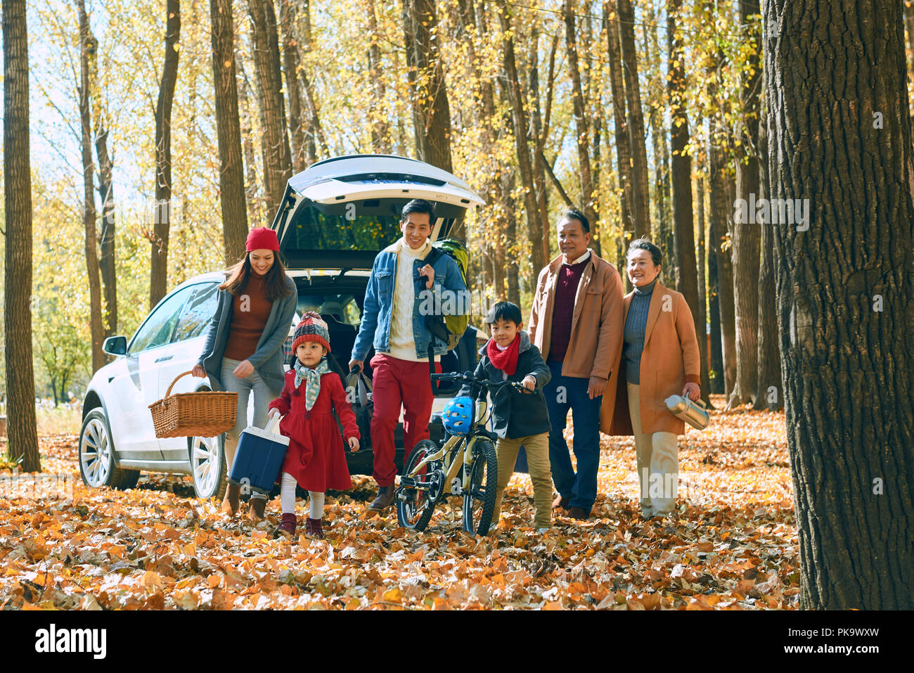 Happy family outdoor outing Stock Photo Alamy