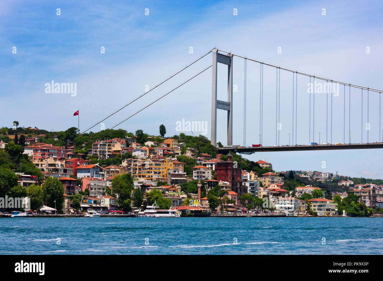 Bridge across Bosphorus, Golden Horn, Istanbul, Turkey Stock Photo