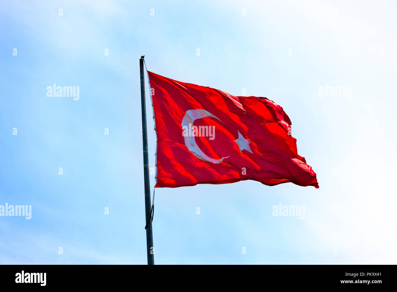 National Flag, Istanbul, Turkey Stock Photo