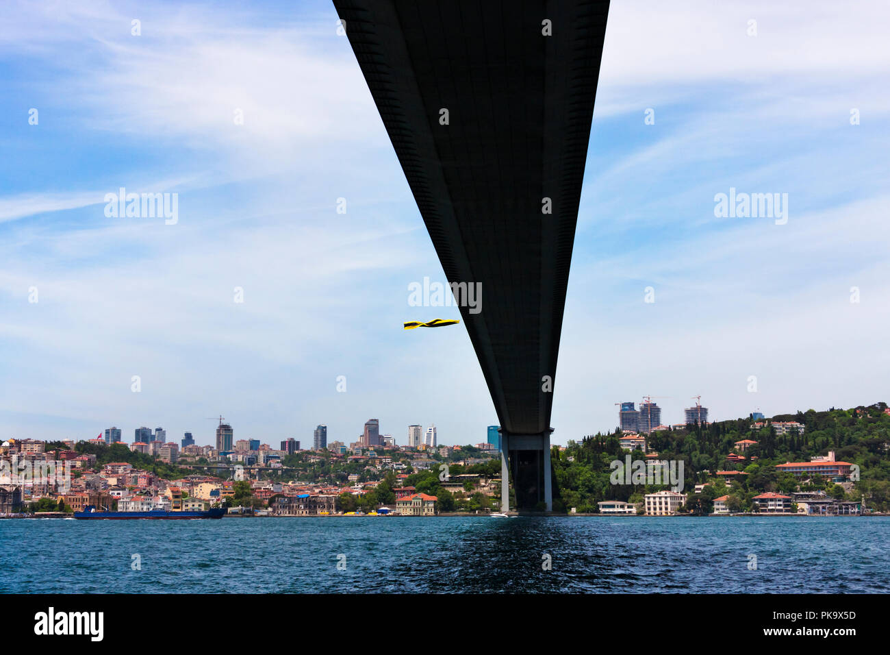 Bridge across Bosphorus, Golden Horn, Istanbul, Turkey Stock Photo