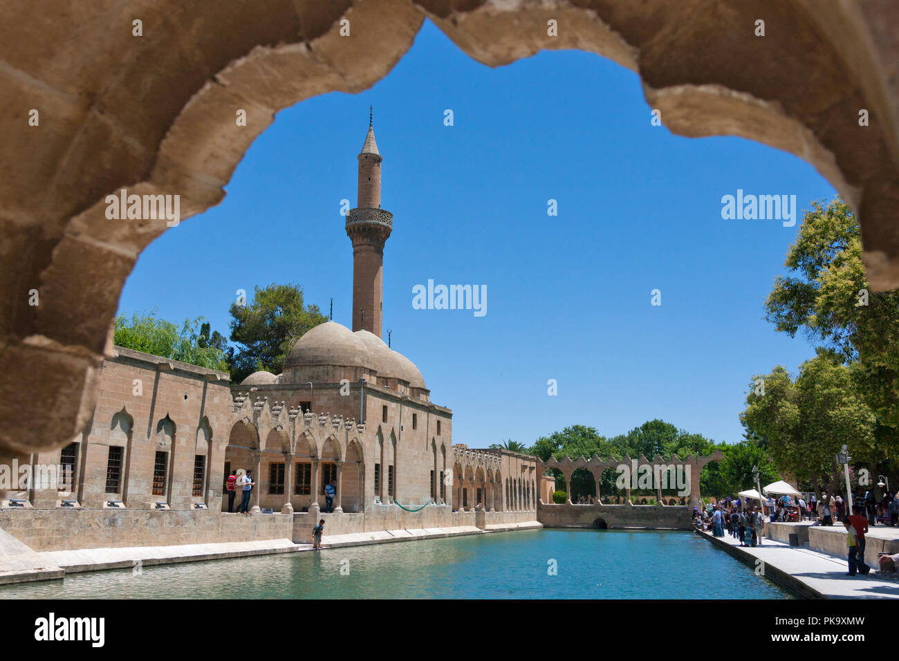 Halil-ur Rahman Mosque and Pool of Sacred Fish, Sanliurfa, Turkey Stock Photo