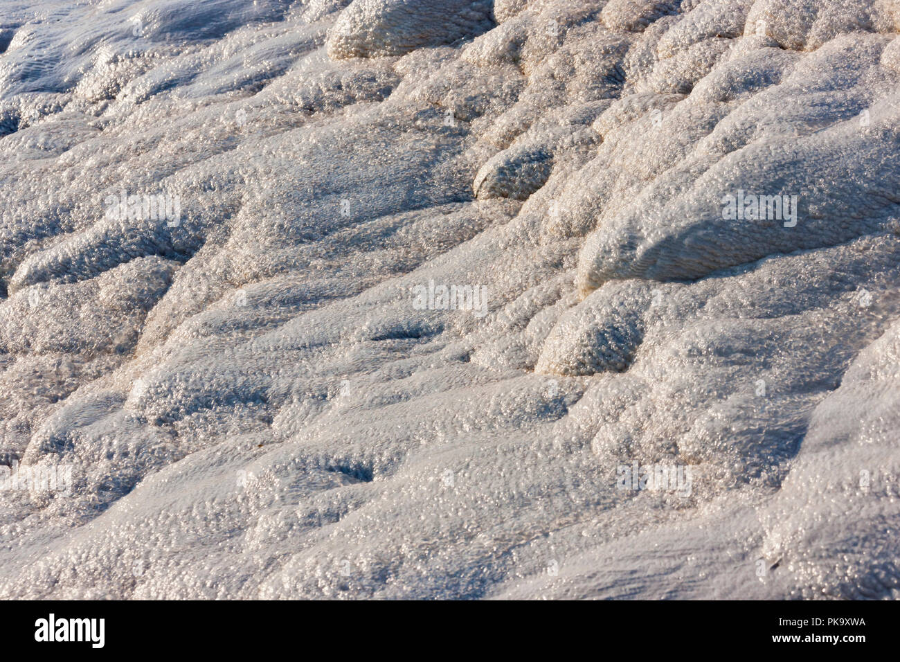 Travertine terraces of Pamukkale, Turkey (UNESCO World Heritage site) Stock Photo