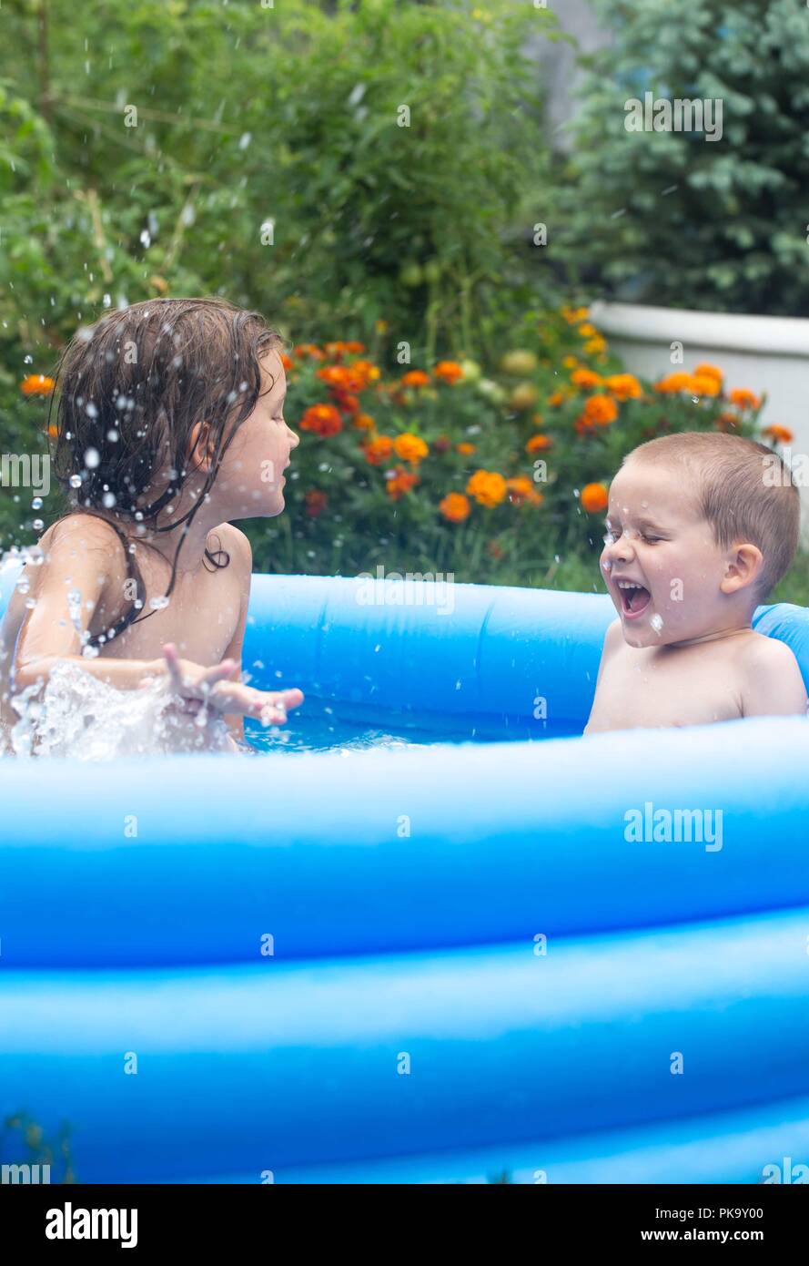 children-bathe-in-a-swimming-pool-stock-photo-alamy