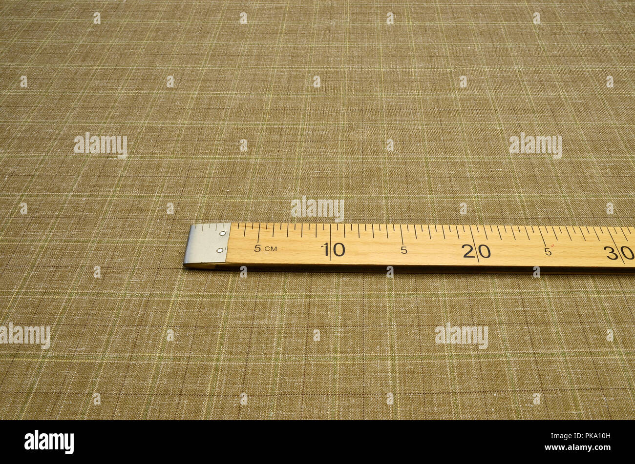 Fabric wool suit, cage beige green Stock Photo