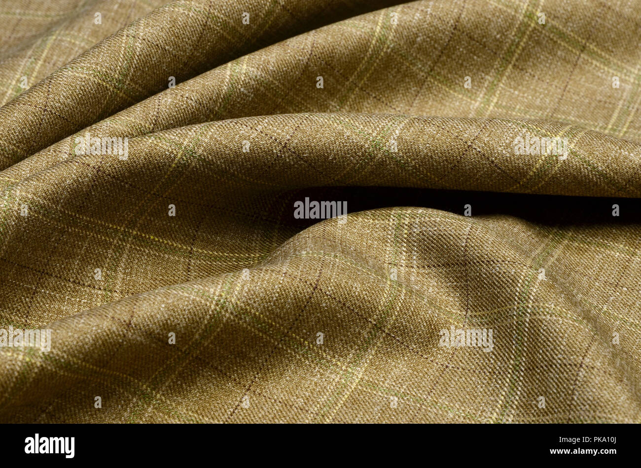 Fabric wool suit, cage beige green Stock Photo