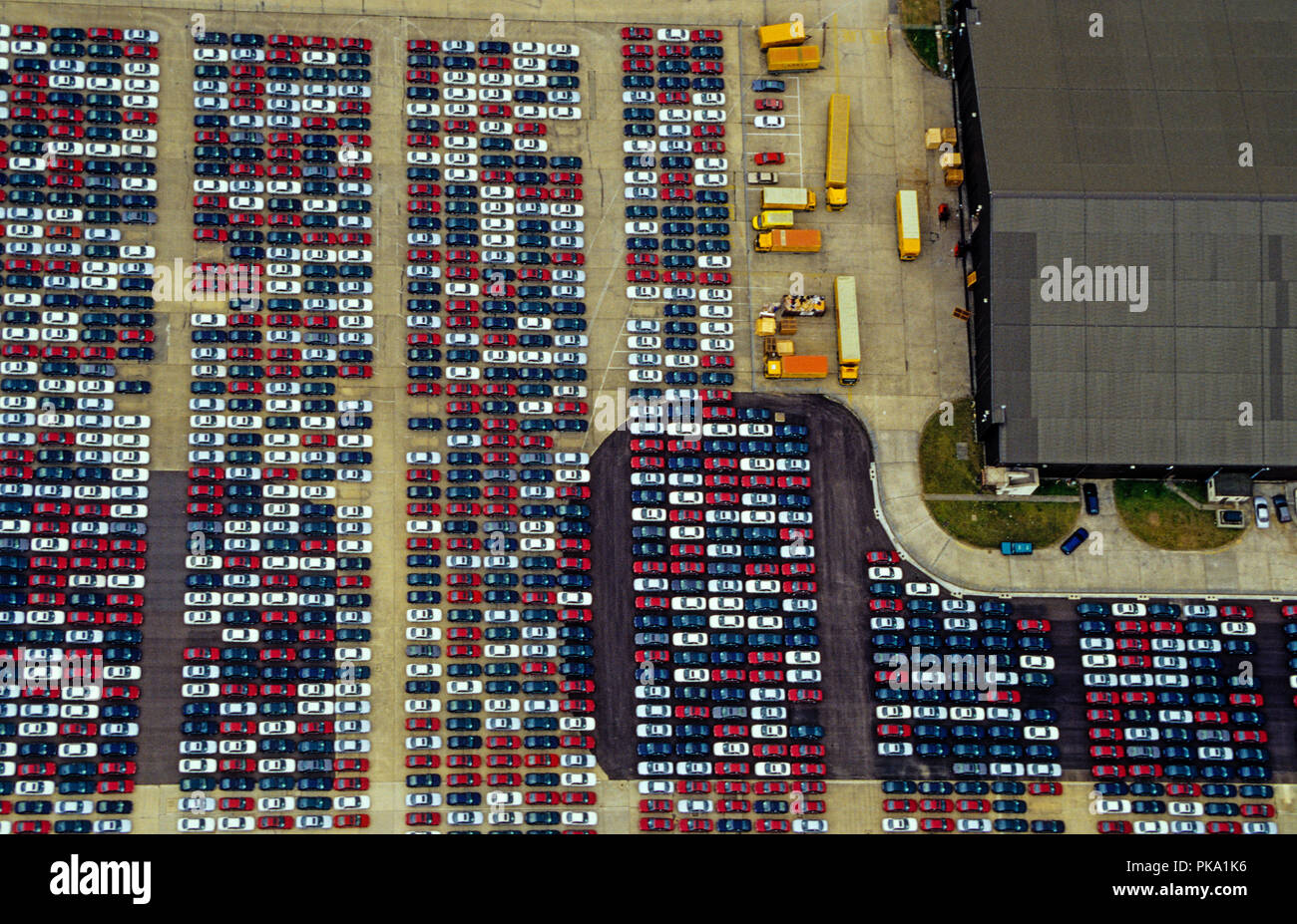 Aerial View, Car Storage, New Greenham Park, Greenham Common, Newbury