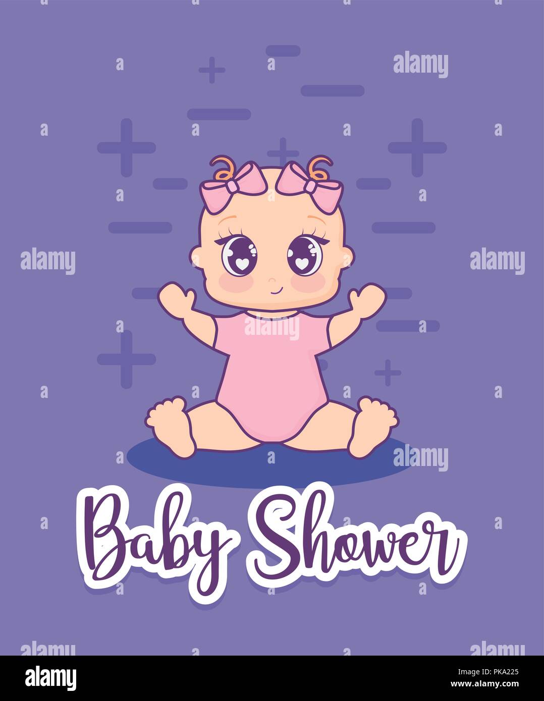 baby shower card with little girl vector illustration design Stock ...