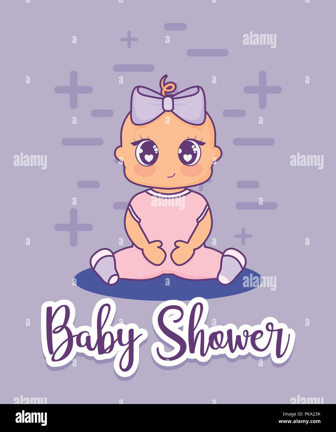 baby shower card with little girl vector illustration design Stock ...