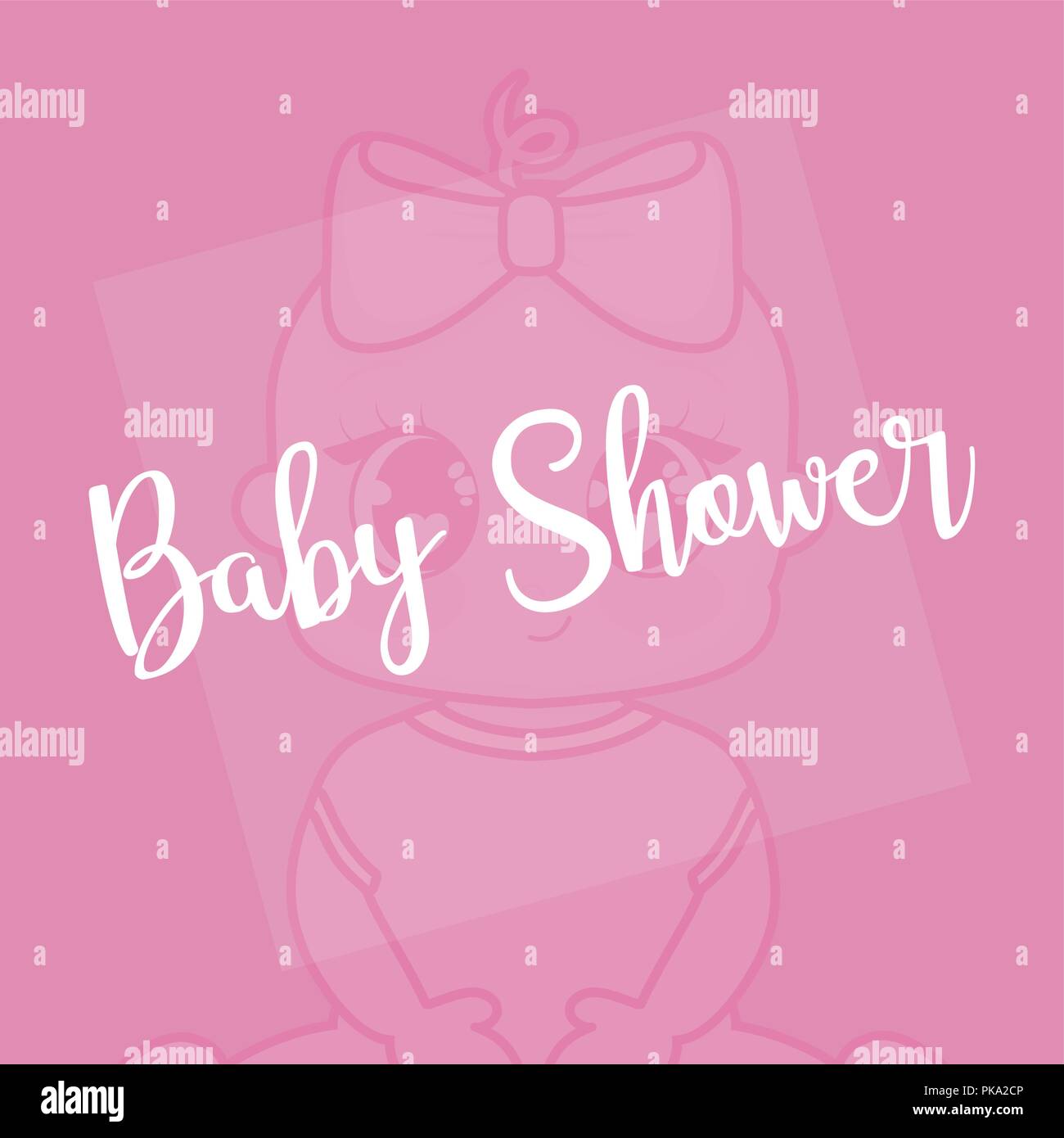 baby shower card with little girl vector illustration design Stock ...
