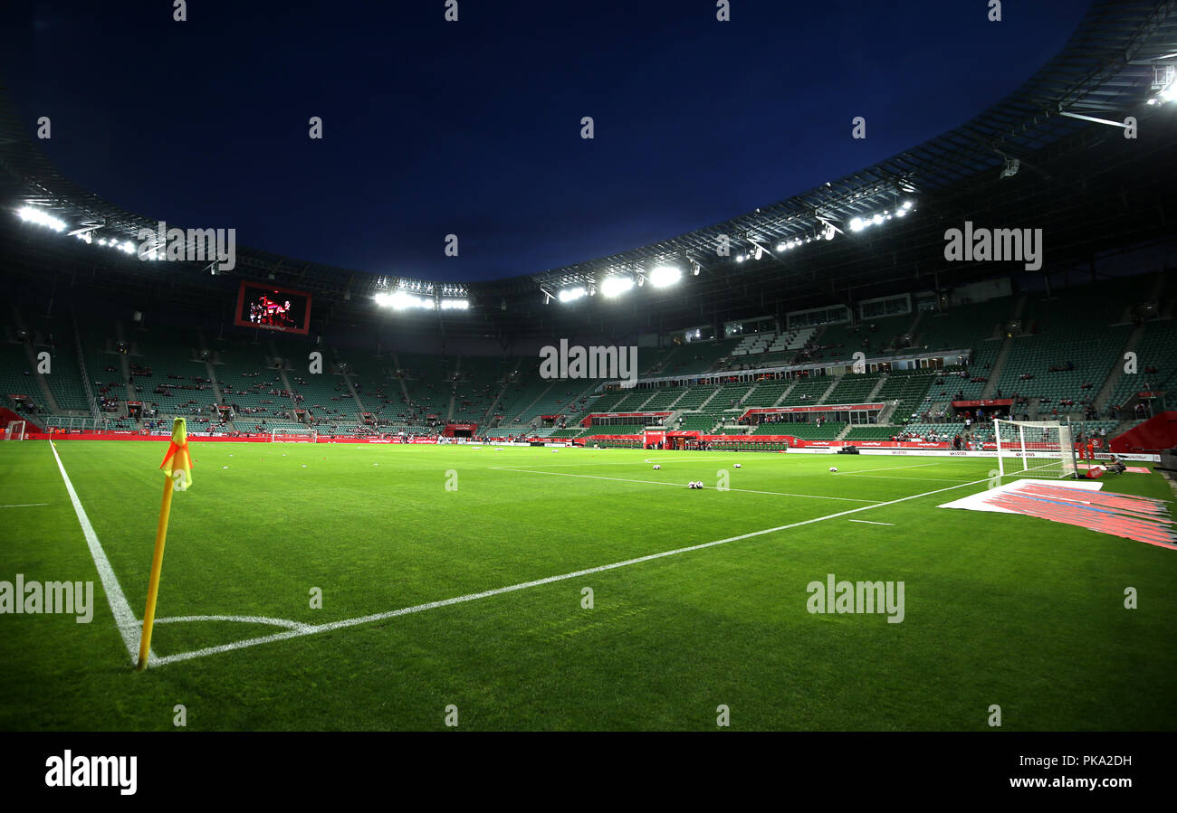 A general view of the Stadion Miejski, Wroclaw. PRESS ASSOCIATION Photo. Picture date: Tuesday September 11, 2018. See PA story SOCCER Poland. Photo credit should read: Steven Paston/PA Wire. Stock Photo