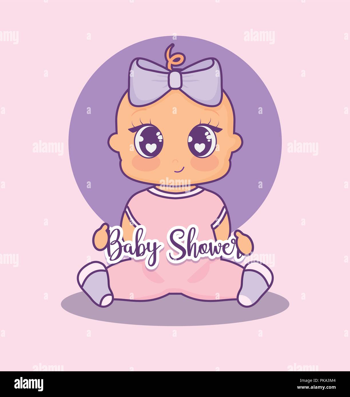 baby shower card with little girl vector illustration design Stock ...
