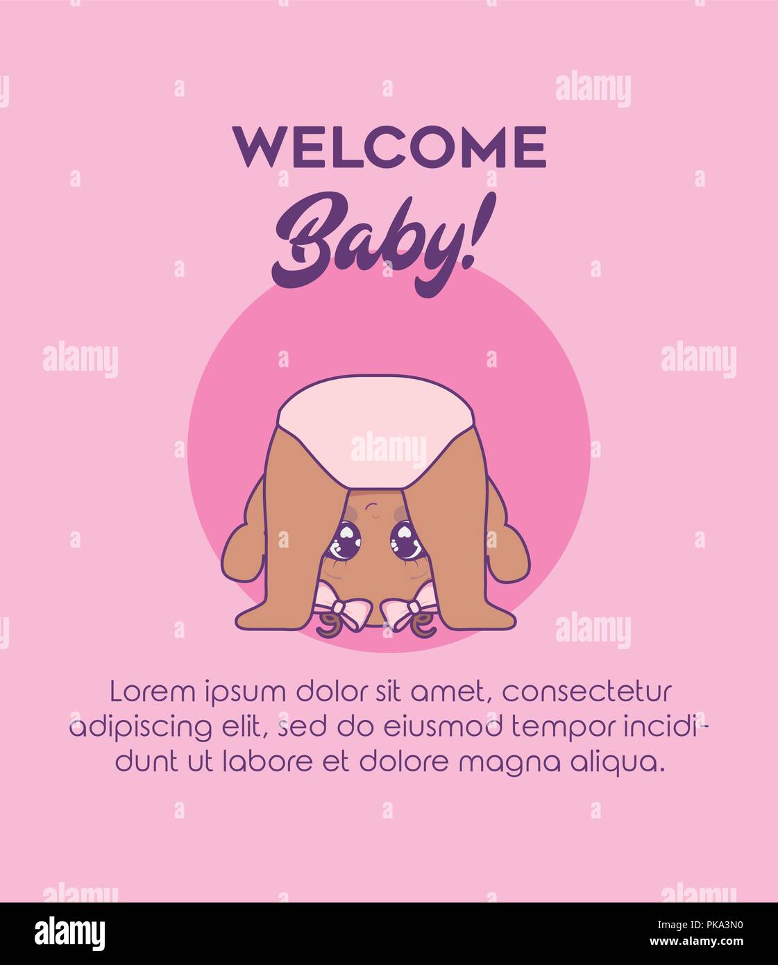 baby shower card with little girl vector illustration design Stock ...