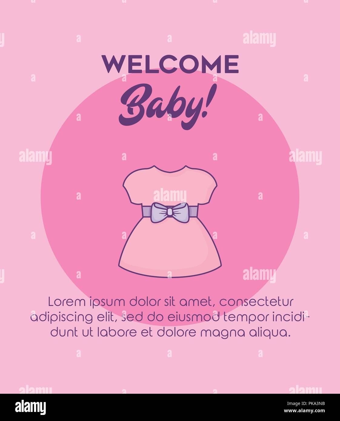 baby shower card with girl dress vector illustration design Stock ...
