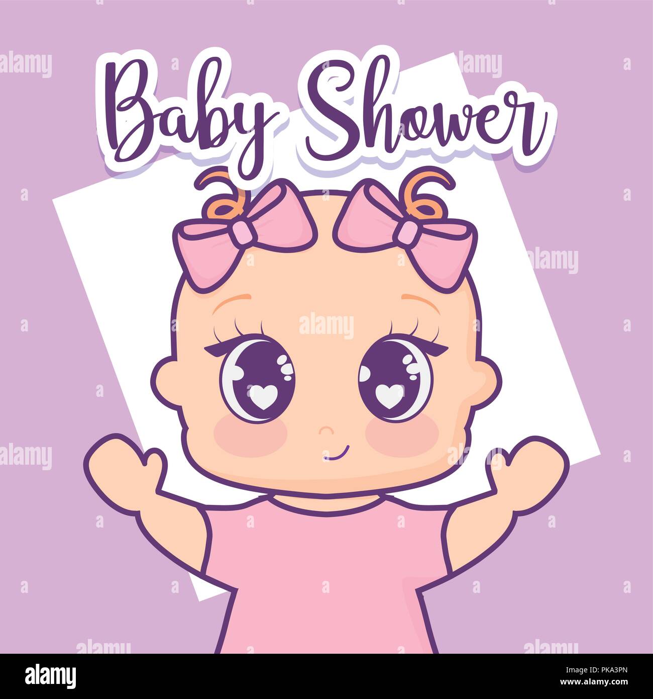 baby shower card with little girl vector illustration design Stock ...