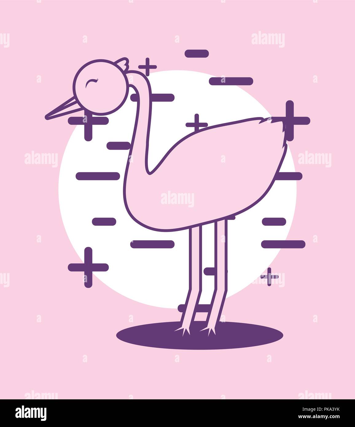 baby shower card with stork vector illustration design Stock Vector ...
