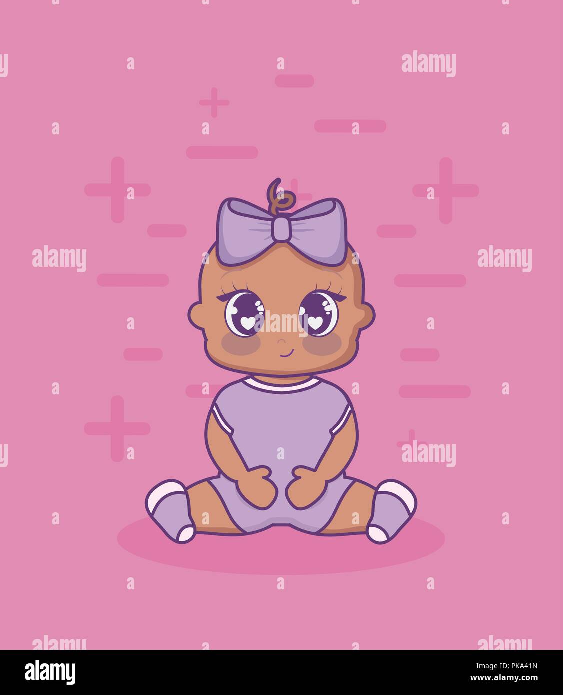 baby shower card with little girl vector illustration design Stock ...