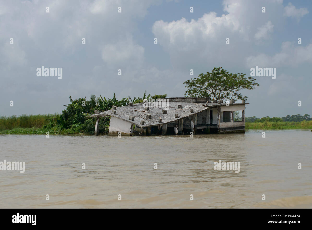 The Terrible Breakdown Of the Padma River in Bangladesh Stock Photo